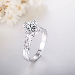 Fashion-Jewelry Female Ring for woman S925 silver Crystal white color exquisite Micro Square crystal Exquisite Lover Hand Accessories gift