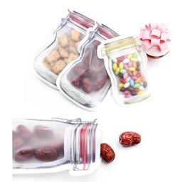 5pcs/lot Convenient PE Mason Bottles Bags Nuts Cookies Candy Snacks Sealed Plastic Bag Home Decoration Storage Supplies