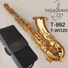 high woodwind instruments UK - Professional Yanagisawa Tenor Saxophone T-992 T-WO20 Bb Lacquer gold Tenor Sax High Quality Woodwind Instrument Accessories Free Shipping