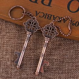 Creative Antique Key Chain Mini Keychain Beer Bottle Opener Key Ring Card Packing Wedding Favor Party Gift