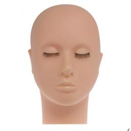 New-mannequin Flat Head Silicone Practise False Eyelash Extensions Makeup Model Massage Training Tool