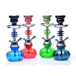 Portable Hookah Shisha Set Kit Smoking Water pipe 10.8inch Cool Mini Colourful Glass Arab Innovative Sheesha Narguil Narghile Nargile