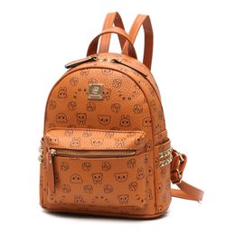 Pink sugao designer backpack women bear printed pu leather luxury bag high quality backpack purses school back pack bags for women 2020