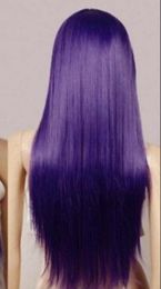 Wigs Dark Purple Wavy Synthetic Long Cos women's Hair Wigs