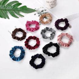 Women's Girl Small Velvet Hair Scrunchies Accessories Ponytail Holder Scrunchy Hair Bun wraps Headbands loop headwear 20pcs FJ3355