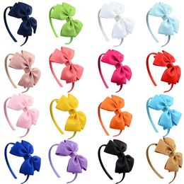 16 Pcs Hair Bows Plastic Headband Double Layer Grosgrain Ribbon Bows Hair Hoops Hair Accessories For Baby Girls Kid