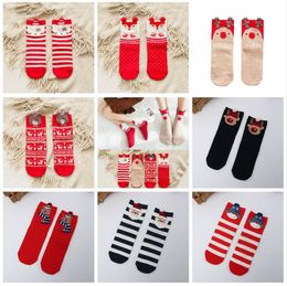 Christmas Sock Baby Kids Cotton Christmas Tree Santa Claus Deer Socking Kids Middle Red Christmasn Baby girl boy Soft socks 8 Style