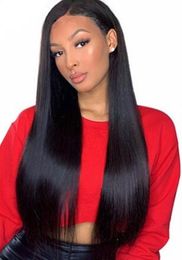 2021 selling Lace Frontal Wig Pre Plucked Baby Hair 8"-24" Natural Color Remy Straight Human Wigs