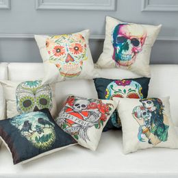 Jour Morts Crâne Rose squelette-Housses de Coussin Taies d/'Oreiller HOME DECOR ou intérieur