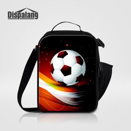 Men Small Canvas Lunch Bags Cool Football Basketball Printing Food Lunch Box For Picnic Children Portabl Zipper Messenger Cooler For School