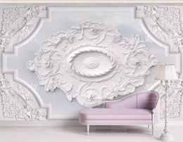 Custom Any Size Murals Wallpaper 3D Stereo Three-dimensional white E Wall Painting Living Room TV Sofa Bedroom Backdrop Wall Papel De Parede