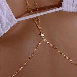 Cross Harness Necklace Waist Abdominal Chain Female Fashion Jewelry273H