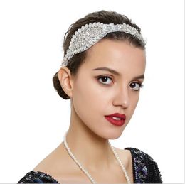 Bride's headdress elastic hairband lady's hairband hand-drilled wedding party Headband