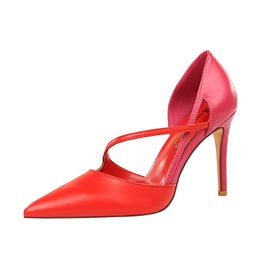 Venda quente-Mulher sapatos de salto Alto Senhoras Sexy Bombas Dedo Apontado Fivela saltos nus vestido de casamento sapatos Dropshipping