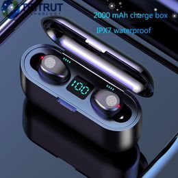 F9 Wireless Earphone Bluetooth V5.0 Earbuds Bluetooth Headphone LED Display With 2000mAh Power Bank Headset With Microphone MQ30