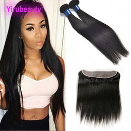 Brazilian 2 Bundles With 13X4 Lace Frontal 3pieces/lot Straight Human Hair Smooth Silky Hair Weaves Bundle Frontals Hair Extension