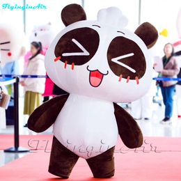 2m Wearable Inflatable Panda Costume Peach Skin Walking Panda Cartoon