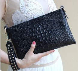 Clutch bags women fashion purses crocodile gran leather cross body bag with tassel 28x18cm size wholesale on one up