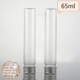 65ml transparent mask bath salt test PET tube with aluminum cap 65cc clear plastic cosmetic tube fast shipping SN794