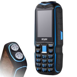 Original Mini Power Bank Phone KUH T3 Big voice Outdoor Shockproof Mobile Phone 2.4Inch Dual Flashlight Quick Dial Rugged Cellphone no camera