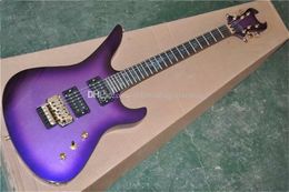 Glossy Purple Body Electric Guitar with Tremolo Bridge,Golden Hardware,Rosewood Fingerboard,HH Pickups,can be customized