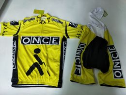 2024 ONCE Yellow Summmer Triathlon Team Cycling Jersey Set Mountain Bike Clothes Maillot Ciclismo Ropa Size XXS-6XL N11