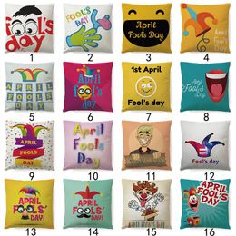 Fool ' s Day Pillow Case Throw Pillow Case Clown Design Pillow Case Sofa Car Cushion Covers April 1st Pillowcase