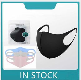 I lager Anti dammmask ansikte munskydd PM2.5 Mask Respirator Anti bakteriell återanvändbar tvättbar bomullsmask Drop Ship Epack Retail Bag