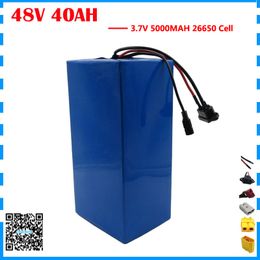 Free customs duty 2000W 48V Li-ion Bike battery lithium battery 48v 40ah use 5000MAH 26650 cell 50A BMS with 54.6V 3A Charger