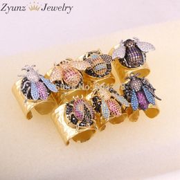 5PCS ZYZ315-4742 High Quality Fashion Gold Colour Ring Micro Pave CZ Insect Ring Women Jewellery C18122801