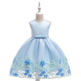 Fashion Girls Birthday Dress Princess Flower Ball Gown Kids Girl Floral Party Prom Dresses Clothing Gift