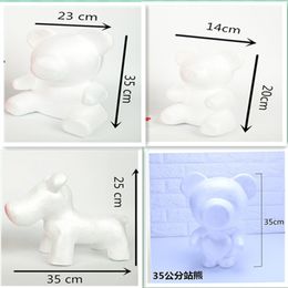 1PC 10m/20cm/35cm Foam Rose Bear Mould DIY Artificial Rose Flower Bear Plastic Roses Luck Dog Mould Model