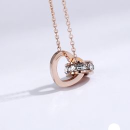 New Fancy Rose Gold Plated Stainless Steel Chain Heart Pendant Necklace for Sale