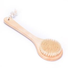 Dry Skin Body Soft Natural Bristle Brush Wooden Bath Shower Bristle Brush SPA Body Brush without Handle