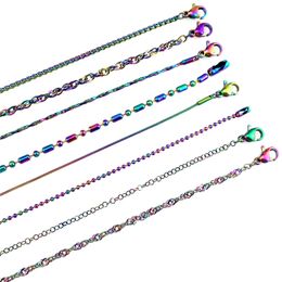 Rainbow Colour More Choice More Style Stainless Steel Chain Necklace Link Jewellery Making For DIY Jewellery Accessory Girl Boy Gift