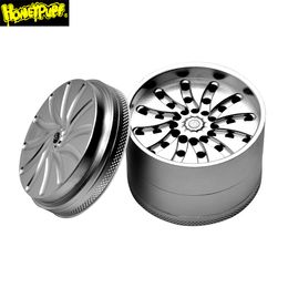 63MM Height 4 Piece Groove Grinder grinding With "Honeypuff"Logo Aluminium Herb Grinder with Gift Box Metal Tobacco Grinder For Herb