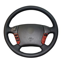 Hand-stitched DIY PU Artificial Leather Car Steering Wheel Cover for Toyota Crown 2006 2007 2008 2009 Accessories