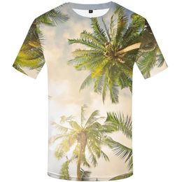 Brand Coconut Trees T Shirt Sunlight Tops Beach Tees Hawaii Clothes Clothing Tshirt Men 3d T -Shirt Mens Hip Hop Size S-4XL