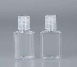 15ml Mini hand sanitizer PET plastic bottle with flip top cap square shape for Make-up lotion disinfectant liquid SN1531