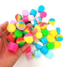 STOCK in Los Angeles USA FAST 100pcs lot 2ml mini assorted color silicone container for Dabs Round Shape Silicone Contain298q