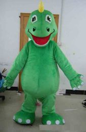 2019 Factory Hot New Plush Fur Suit Green Dino Dinosaur Mascot Costume for Adult to Wear