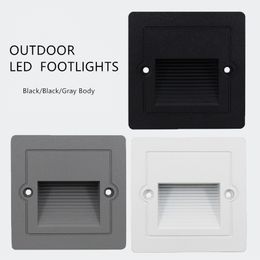 Waterproof Outdoor Wall Light Led Stair Step Light 3W PIR Motion Sensor Recessed LED Footlight Night light Warm White Cold White