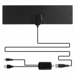 TV Antenna, Indoor Digital HDTV Antenna Amplified 50 Mile Range 4K HD VHF UHF Freeview for Life Local Channels Broadcast