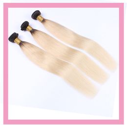 Malaysian Human Hair 1B 613 Straight Hair Extensions 10-28inch 3 Bundles 1B/613 Silky Straight Two Tones Colour