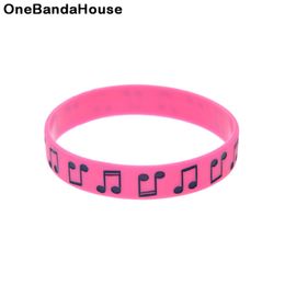 1PC Big Logo Music Note Silicone Rubber Wristband Trendy Decoration for Concert Gift 5 Colours