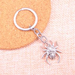 New Keychain 28*25mm spider arachnic Pendants DIY Men Car Key Chain Ring Holder Keyring Souvenir Jewellery Gift