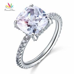 Peacock Star Solid 925 Sterling Silver Wedding Promise Engagement Ring 5 Carat Cushion Cut Jewellery Cfr8092 J190718