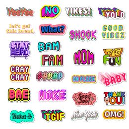 50pcs Set Cartoon English Phrase Waterproof PVC Stickers to DIY Luggage Guitar Laptop Motorcycle Skateboard Sticker Kids Toys311P