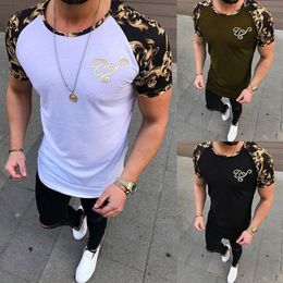 Men patchwork T-shirt Summer Designer Printed O Neck Casual Hip Hop T-shirts Tees short sleeve Sports Fitness tops LJJA2654