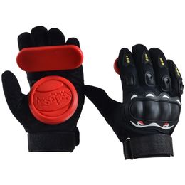 1 Pair Full Finger Shockproof Longboard Skateboard Glove With Protective Sliders Professional Down Hill Skate Board Gloves